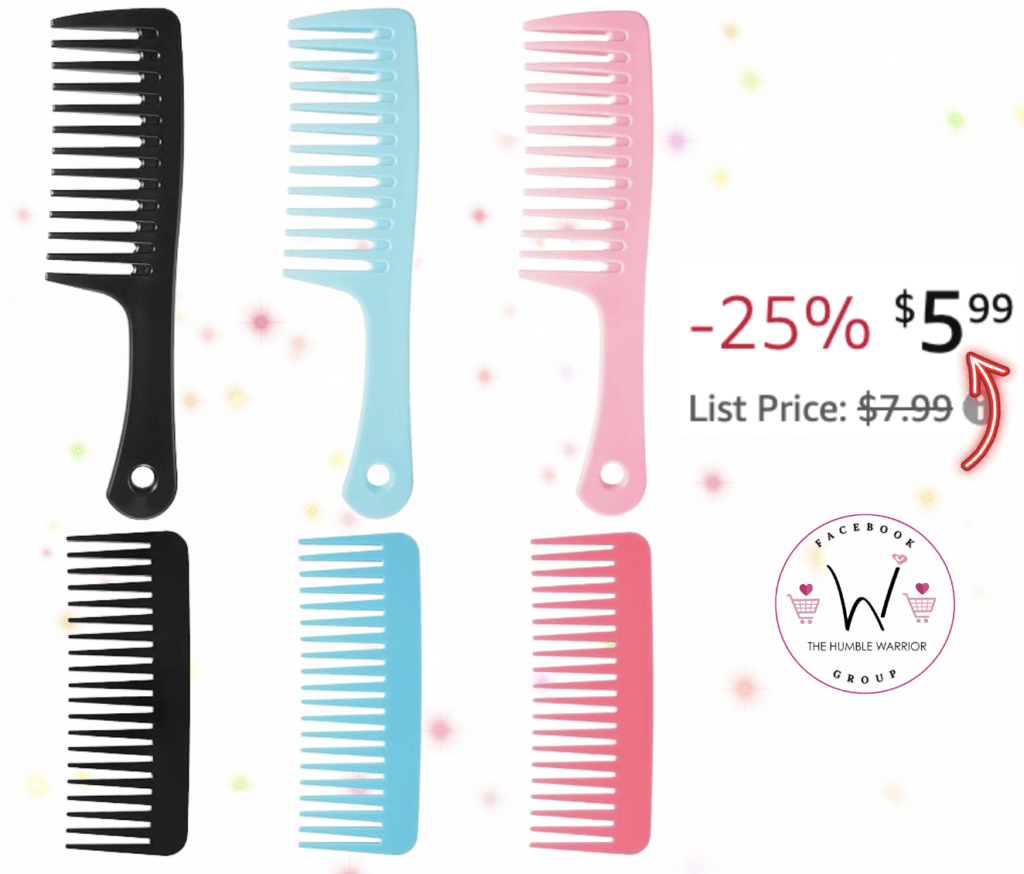 6-piece set of Wide Tooth Combs!